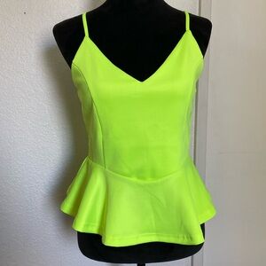 Neon green peplum top